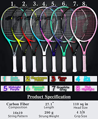 Teloon Sensus Series | Triple Shock Absorption | Adult Tennis Racquet, Women Tennis Racket Includes Bag Cover, Shock Absorber, Tennis Grip (Midnight Purple)