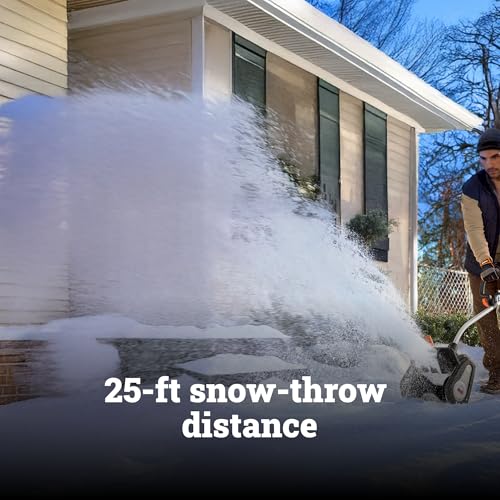 WORX Nitro 40V 12'' Cordless Snow Shovel, Electric Snow Thrower for 4-Car Driveway, Snow Removal with Brushless Motor & 2 Speed Control, 2 × 4.0 Ah Batteries and Charger Included, WG460