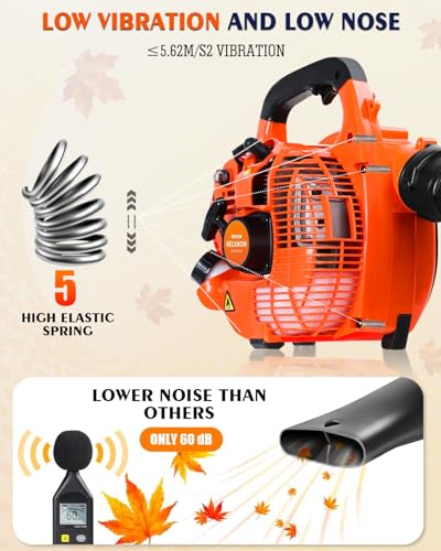 Relxxon Gas Leaf Blower 26cc Handheld, Powerful 2-Cycle Engine, 180 MPH 380 CFM, Lightweight Quick-Start for Lawn Care, Yard Debris & Light Snow (RX1869)