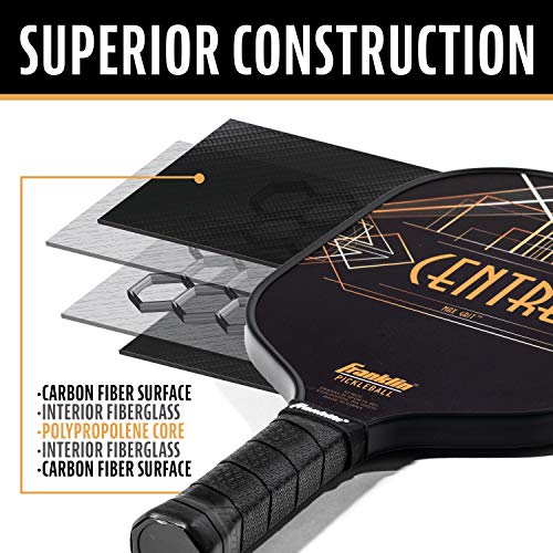 Franklin Sports Pro Pickleball Paddle - Pro Tournament Pickleball Paddle with Extra Grip MaxGrit Technology - Aspen Kern Centre Pickleball Paddle