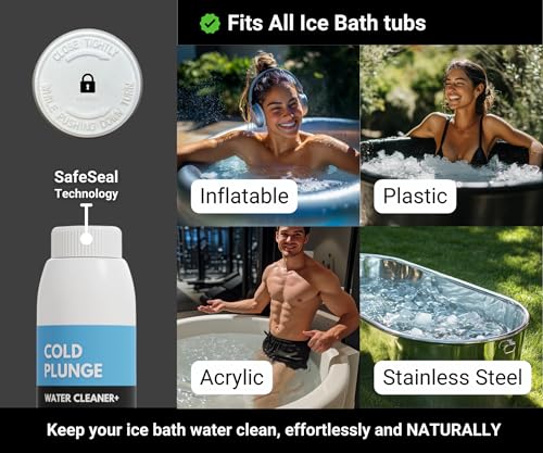 Alaskey All-in-One Cold Plunge Water Treatment – Cleaner, Clarifier, Softener & Stabilizer with Natural Chitosan for Fresh, Crystal-Clear Ice Baths | Advanced Odor Prevention
