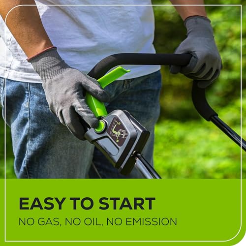 Greenworks 24V 13“ Brushless Cordless Lawn Mower with 4.0Ah Battery & Charger,Maintenance-Free Push Mower with 2-in-1 Mulch/Bag,