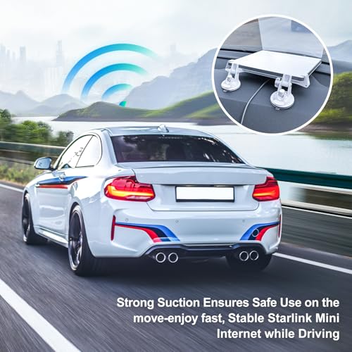 FONKEN for Starlink Mini Car Mount for Dashboard for Starlink Mini Dash Mount for Starlink Mini Suction Cup Mount for Dashboard & Windshield Suitable Most Vehicles and Ensures Stable Satellite Signal