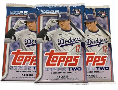 Topps 2025 Series 2 Baseball MLB Trading Cards, 3 Packs, 14 Cards per Pack, 42 Cards Total