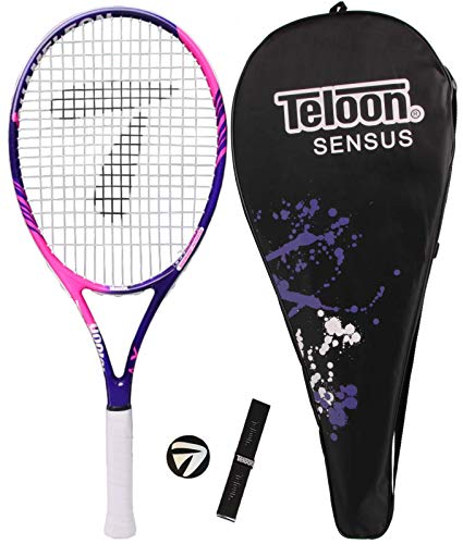 Teloon Sensus Series | Triple Shock Absorption | Adult Tennis Racquet, Women Tennis Racket Includes Bag Cover, Shock Absorber, Tennis Grip (Midnight Purple)