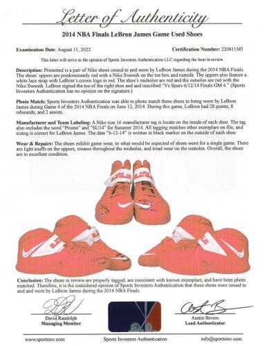 LeBron James NBA Finals Game Used Signed Sneakers UDA 1/1 Photo Matched - Autographed NBA Sneakers