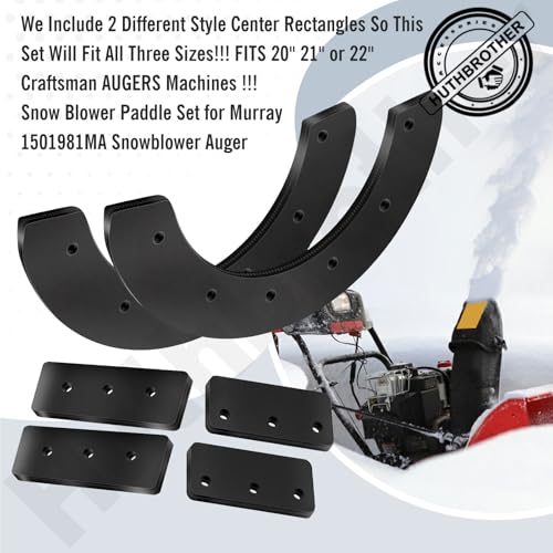 302565MA 327072MA Snow Thrower Paddle & Hardware - by Huthbrother, Compatible with Craftsman Murray 57121MA 1687312SM, for Craftsman Machines 20" 21" or 22" Snowblower
