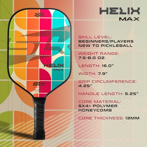 Selkirk Sport SLK Helix Pro Pickleball Paddle | Thermoformed Carbon Fiber Core Pickleball Paddles with Carbon Fiber & Fiberglass Hybrid Face | Unmatched Control | Jeweled