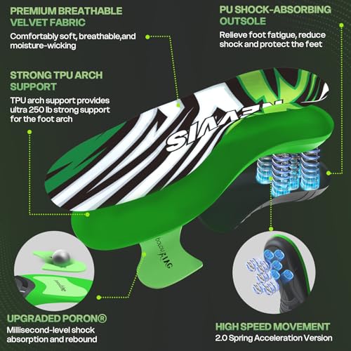 NEVVIS Dynamic Spring Plantar Fasciitis Insoles for Flat Feet, 250 lb Heavy Duty Work Boot Insoles for Men Women, High Arch Support Inserts Women Men, Arch Pain Relief, Shock Absorb, Orthotic, 1 Pair