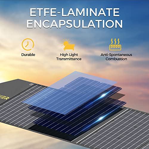 Lipower Portable Solar Panel 100W, Foldable Solar Charger for Jackery/Anker/FlashFish/Bluetti/Goal Zero/Rockpals Power Station, Solar Generator for Camping RV Hurricane