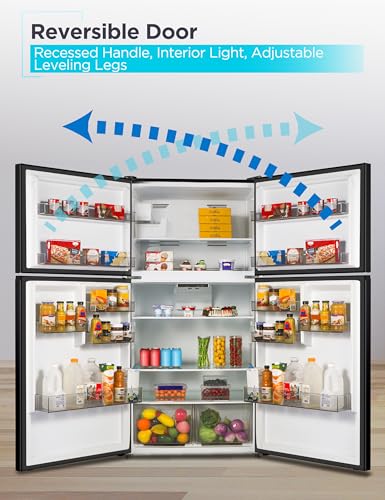 BLACK+DECKER 24 Cu. Ft. Top Mount Refrigerator with Ice Maker, 2-Door Refrigerator with Top Freezer, Freezer with Icemaker and Adjustable Temperature Control, ENERGY STAR, BR2400JIMS, Stainless Look