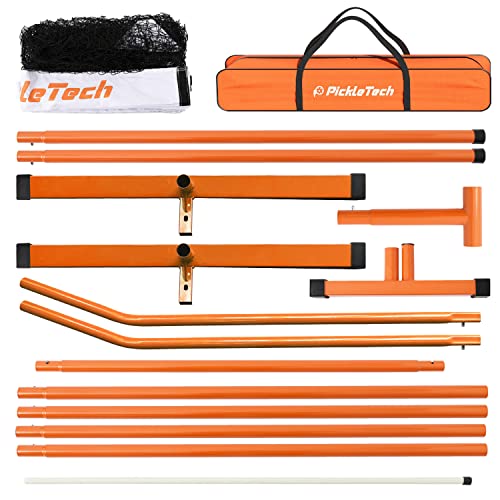 PICKLETECH 4.0 Slim Version Pickleball Net Portable Outdoor, 22 FT Pickleball Net-USAPA Regulation Size-Pickle Ball Net System with Carrying Bag for Driveway