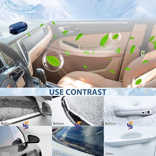 4pcs AntiFreeze Electromagnetic Car Snow Removal Device, Solar Electromagnetic Car Snow Removal Device, Portable Ca r Defroster,Fast and Efficient Vehicle Microwave Deicing Instrument for Ice Scraping