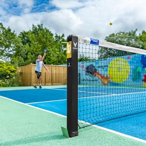 Vermont Pickleball Posts [Regulation Size] - Round or Square Posts, Optional Ground Sockets | Green, Black or Blue | For Hard or Grass Surfaces | POSTS ONLY (Square, Black, Without Ground Sockets)