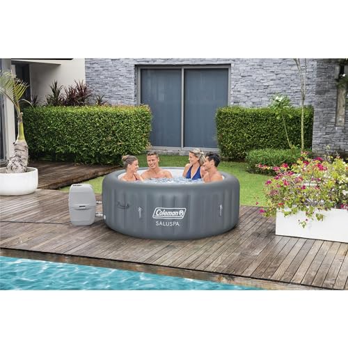 Coleman Palm Springs 4 to 6 Person EnergySense Smart AirJet Plus Inflatable Hot Tub Outdoor Spa with 140 AirJets and Insulated Cover