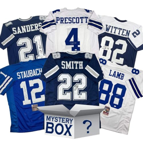 Autographed/Signed Dallas Football Jersey Mystery Box with PSA JSA or Beckett COA