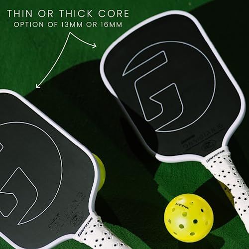 Gamma First Version Obsidian 13 Pickleball Paddle, Raw Carbon, Massive Spin, Honeycomb Grip