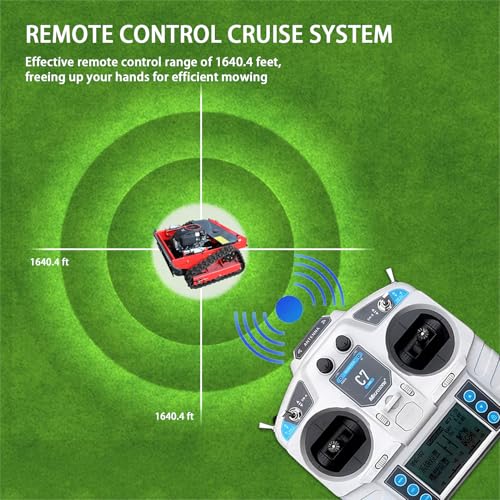 Remote Controlled Lawn Mower,31.5In Cutting Width,Automatic Robotic Lawn Mower for 50°Slope,1.2 Acre per Hour Mowing Capacity,Adjustable Cutting Height