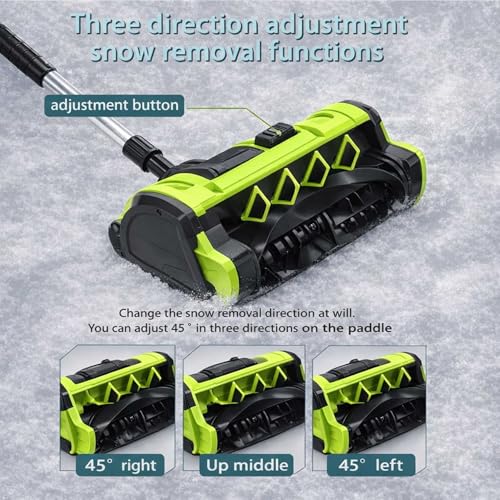 2026 Upgrade Electric Snow Blower Shovel, 20V Cordless Electric Snow Shovel - 16ft Throwing Distance, 12" Width, 45°Adjustable Directional Plate, Snow Thrower Kit for Driveway, Deck, Patio (2Battery)