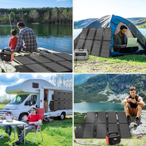 SOKIOVOLA 100W Portable Solar Panel for EF/Jackery/Bluetti/Anker Power Station MC4 Output Lightweight & Compact Foldable Solar Panel Charger Kits IP68 Waterproof for RV Travel Outdoor Activities