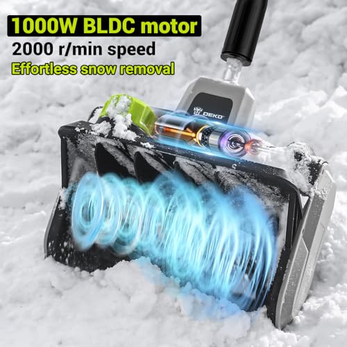 40V Cordless Electric Snow Shovel, 14 Inch Battery Powered Snow Blower with 4.0Ah Battery & 1000W Brushless Motor, 21FT Throw Distance for Driveway, Patio, Sidewalk Snow Removal