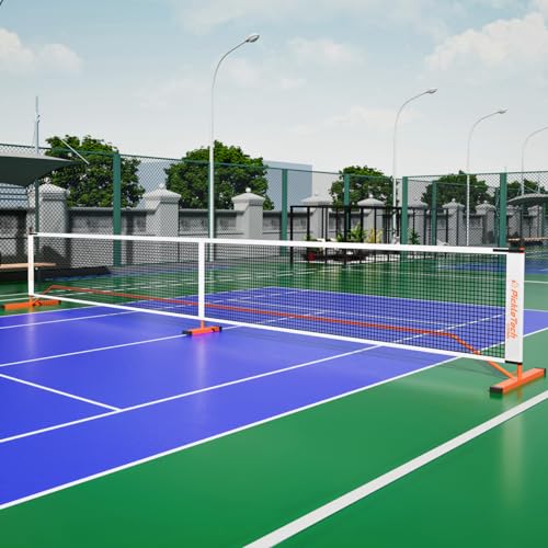 PICKLETECH 4.0 Slim Version 2in1 Portable Pickleball Nets Outdoor Game, 22ft 11ft Pickleball Net-USAPA Regulation Size-Half Court Pickle Ball Net System with Carrying Bag for Driveway