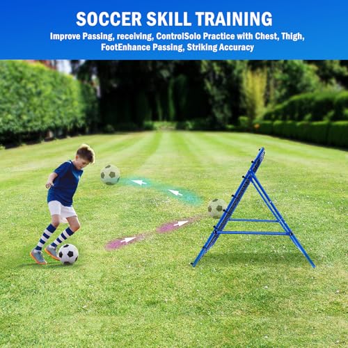 Winthai 4x4FT Volleyball Rebounder Net, Soccer Rebounder Pitchback Net with 2 x 6-Angle Quick Adjustments, Target Ribbon for Precision, Easy Quick Setup,Ideal for Baseball Softball and Sport Training