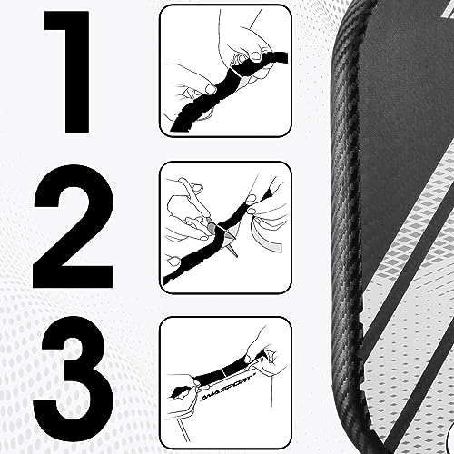 PICKLETECH Pickleball Paddle Protection Tape - 3K PU Interwoven Texture - Paddle Head Edge Guard - Racket Edge Protection Tape -Fit Perfectly Curved Edge -No Wrinkling