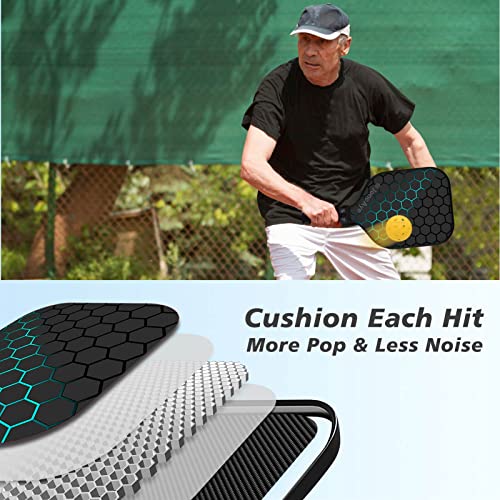 JoncAye Pickle-Ball Racket Set of 2 - Carbon Fiber Paddles for Beginners Intermediate - USAPA Approved Pickleball Gear with 4 Balls, Portable Bag, Overgrip, Comfy Grip for Adults Kids