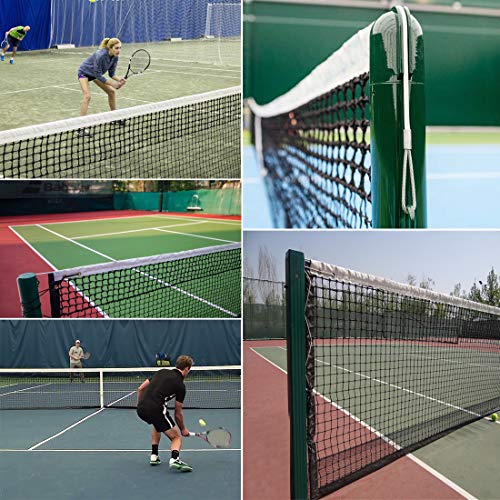 PROGOAL Tennis Net 42FT Professional Heavy Duty Nylon Net Double, Compatible with All Standard Tennis Posts, IncludedIndoor Outdoor Court (Double Braided)
