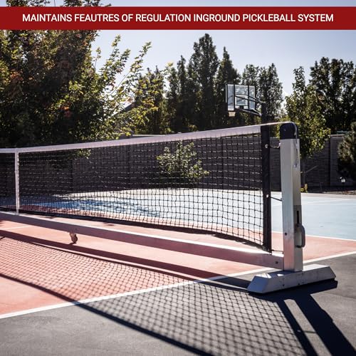 Dominator PRO MAX Silver Portable Pickleball Net - Heavy Duty USAPA Compliant Portable Regulation Pickleball Net - Indoor/Outdoor Aluminum Rust Proof Frame w/Adjustable Net Tension & Locking Wheels