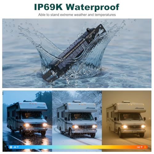 Rvsisytm 1080P Solar Wireless Backup Camera with 5in Monitor, 5000mAh Rechargeable Battery and Solar Panel, IP69K Waterproof, IR Night Vision, Support 2 Cameras, for Car, RV, Trailer, Camper (0092)