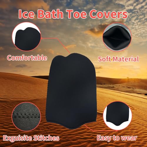 2 Pairs Ice Bath Toe Socks, Cold Plunge Toe Covers, Ice Bath Toe Booties Cold Plunge Toe Booties, Cold Plunge Tub Accessories, Reusable Neoprene Toe Warmers for Cold Plunge at Home L-Black