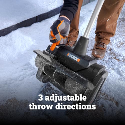 WORX Nitro 40V 12'' Cordless Snow Shovel, Electric Snow Thrower for 4-Car Driveway, Snow Removal with Brushless Motor & 2 Speed Control, 2 × 4.0 Ah Batteries and Charger Included, WG460