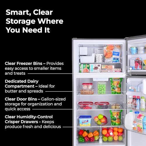 Kenmore 30 in. 18.1 cu. ft. Capacity Refrigerator/Freezer with Adjustable Glass Shelving, Humidity Control Crispers, Ice Maker, ENERGY STAR Certified, Fingerprint Resistant Stainless Steel