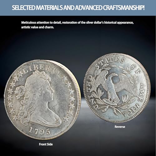 1795 Liberty of The Americas Peace Coin Replica Set with Exquisite Relief Design - Rare Antique American Silver Dollar Collector's Item, Historical Coin Enthusiast Gift, Artistic Souvenir(1PCS