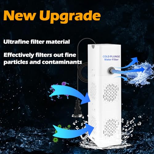 GFYYBKJ Cold Plunge Filter, 500 GPH Cold Pod Ice Bath Tub Filter, Ice Bath & Cold Plunge Accessories, Reusable Ice Bath Tub Filter, Ice Bath Water Cleaner