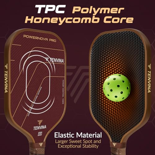 TENVINA Pickle Ball Paddle, 2025 POWERNOVA PRO K29 Aramid and Carbon Textured Fiber Pickleball Paddle, Thermoformed Pickleball Paddle with Larger Sweet Spot, Ultimate Spin and Control for Athlete