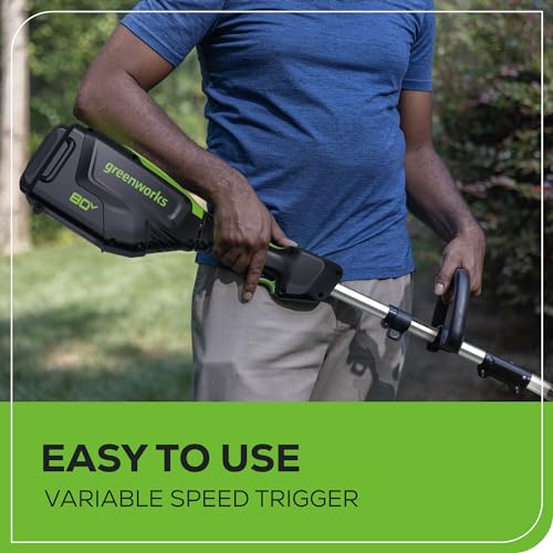 Greenworks 80V All-Terrain Brushless Edger, 8" Steel Blade, 2.25" Pro Depth & Tool-Free Adjust, 27cc Gas Power Equivalent, Battery and Charger Not Included