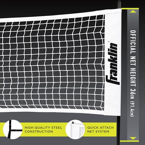 Franklin Sports Half Court Size Pickleball Net - Includes 10ft Net, (4) Paddles, and (6) X-40 USA Pickleball Approved Pickleballs, Red