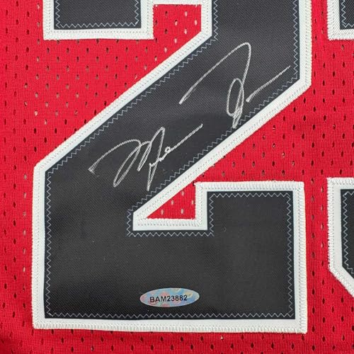 Autographed/Signed Michael Jordan Chicago Red Basketball Jersey Upper Deck UDA COA