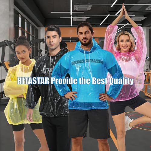 HITASTAR Sauna Pullovers Sauna Suit for Women & Men Sweat Suits Workout Shirt Long Sleeve Sweat Suits with Hood Black 1PCS Regular