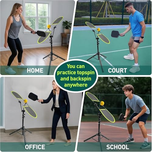 WAOPSO Pickleball Topspin Trainer,Professional Training Tool with Adjustable Angle Panel, Dual-Sport Compatible Pickleball Training Equipment for Solo Practice & Skill Development