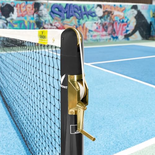 Vermont Pickleball Posts [Regulation Size] - Round or Square Posts, Optional Ground Sockets | Green, Black or Blue | For Hard or Grass Surfaces | POSTS ONLY (Round, Black, Without Ground Sockets)