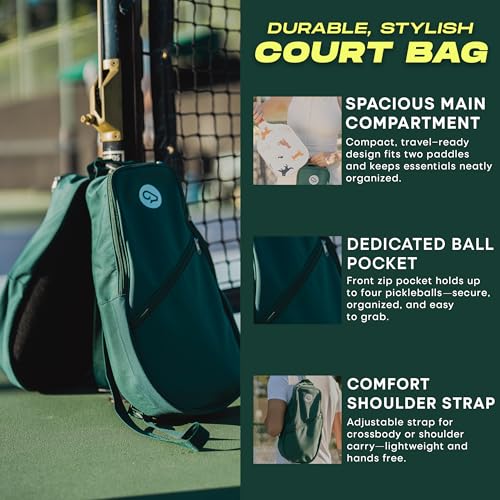 Goat Pickleball Paddles Set of 2, Includes 4 Indoor Outdoor Balls and Travel Bag, Lightweight Durable Fiberglass Pickleball Rackets Set for Men, Women, Beginners (CAT)
