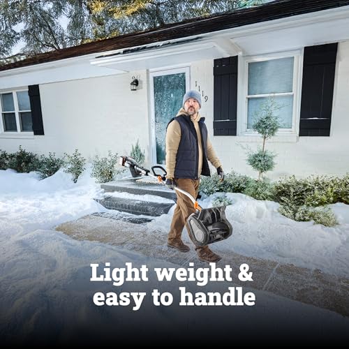 WORX Nitro 40V 12'' Cordless Snow Shovel, Electric Snow Thrower for 4-Car Driveway, Snow Removal with Brushless Motor & 2 Speed Control, 2 × 4.0 Ah Batteries and Charger Included, WG460