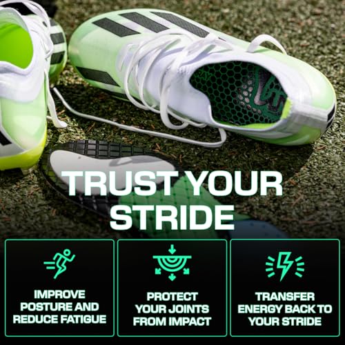 LUX Sports DualGrip Sports Insoles - Size Low S Men 6.5-8 Women 8-9.5 - Shock Absorbing Thin Soccer Cleat Insole - Arch Support Basketball Shoe Inserts - Heel Lock No Slip Football Cleat Inserts