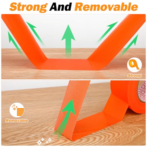 Innconee 4 Pcs Pickleball Court Tape, 2in x 656 ft Tape for Outdoor Indoor Court Temporary Lines Marking Kit for Basketball Games Activities, Orange and Yellow