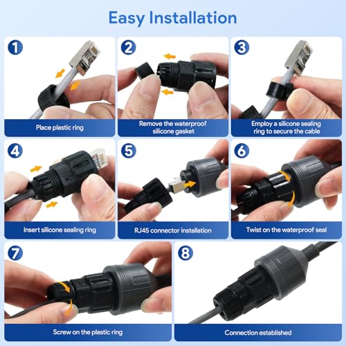 XLTTYWL Starlink Performance Gen 3 Ethernet Adapter, Starlink Performance Gen 3 Cable Extension to RJ45 Coupler Waterproof (Performance Gen 3&Standard Gen 3 Ethernet Adapter)