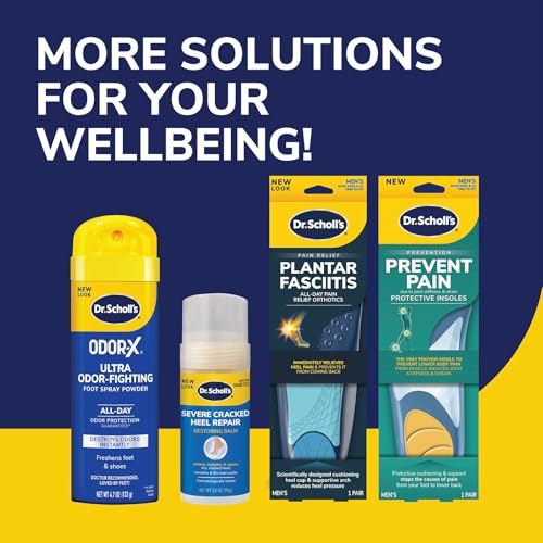 Dr. Scholl's® Stay Odor-Free & Dry Comfort Insoles with Odor-X®, Unisex Inserts, 1 Pair, Full Length Trim to Fit Men's Shoe Sizes (7-13) and Women's Shoe Sizes (5-10)